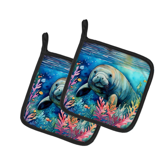 Manatee Pair of Pot Holders